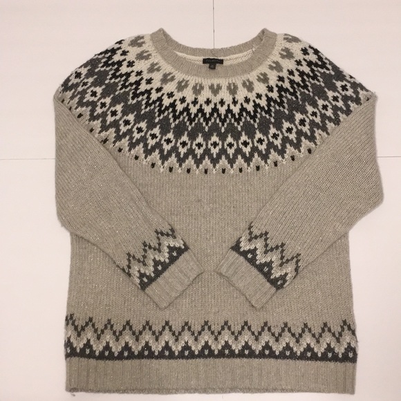Talbots Sweaters - EUC Talbots Fair Isle cozy wool sweater gray M